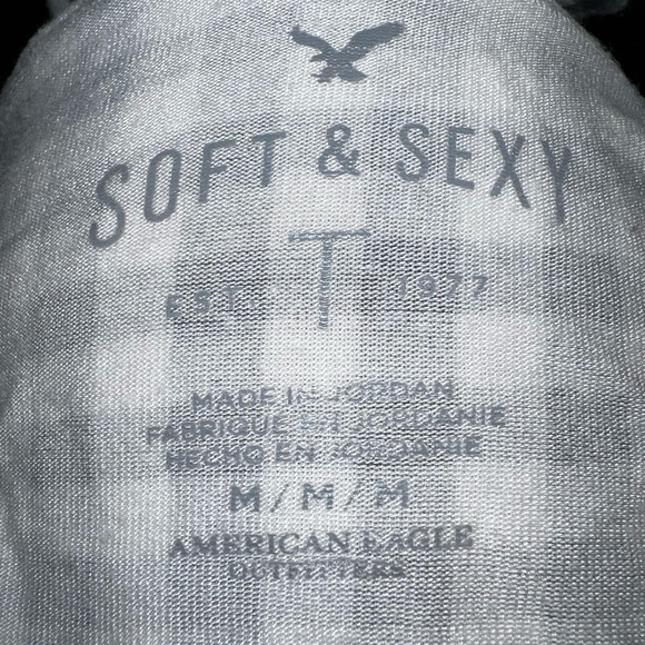 American Eagle Gingham Cold Shoulder Top - Picture 7 of 10